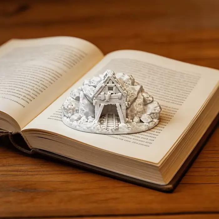 Terrain de mine détruite imprimé en 3D, entrées de mine en ruine, décorations de terrain de jeu de guerre miniature, ornements de terrain de jeu de table, modèle décoratif DIY