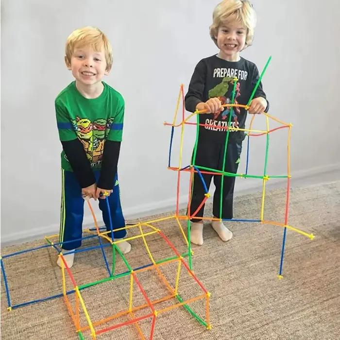 Jouets de construction de paille en plastique