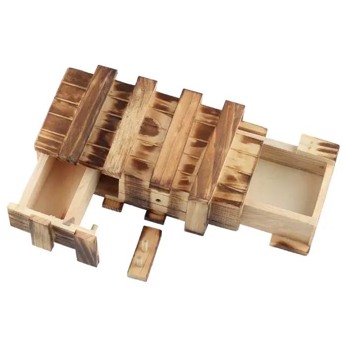 Boîte de rangement de Puzzle en bois Vintage