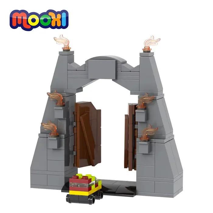 MOOXI MOC Jurassic Park scène porte modèle dinosaure bricolage blocs de construction jouet Collection affichage cadeaux de noël pour enfants adultes
