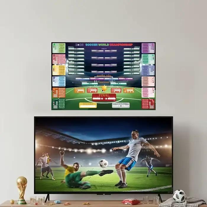 Affiche du calendrier des événements 2D, 2026, conçue pour les passionnés de football. Cette affiche sert de décoration pour les tournois de football