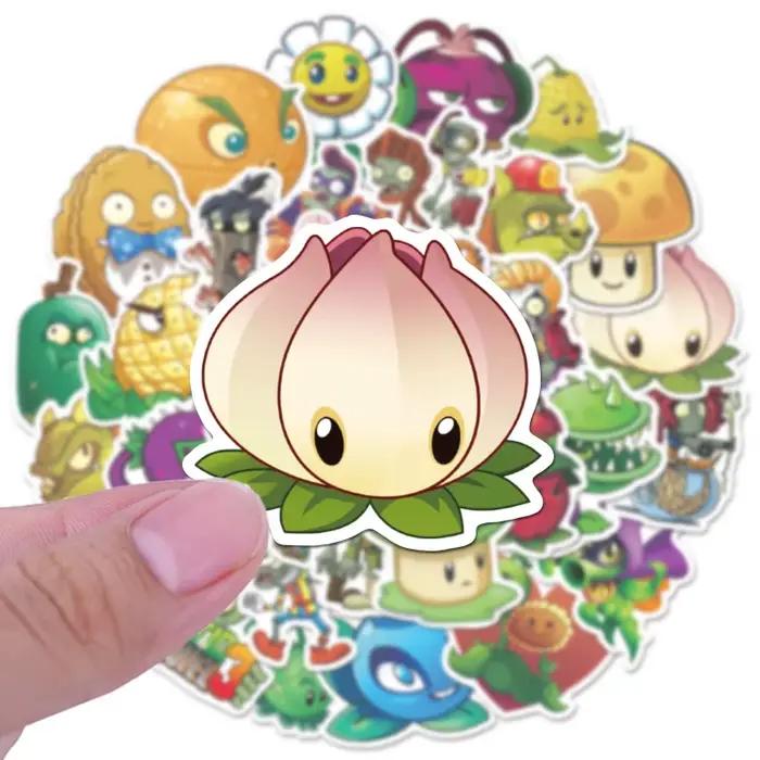Autocollants pour enfants 50 pièces dessins animés Plants vs. Zombies mignons jeu classique occaions spéciales à offrir