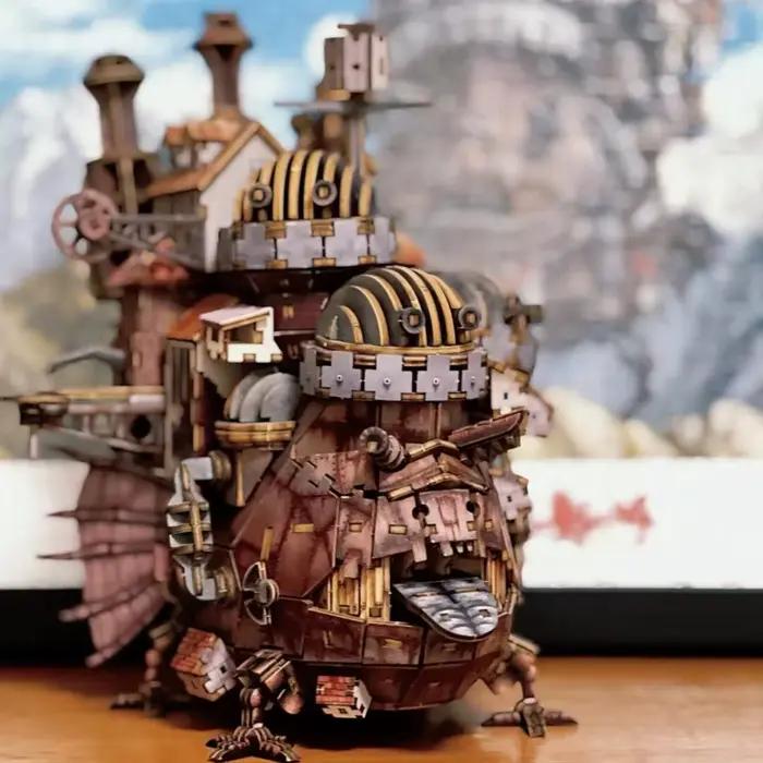 Modèle de château Mobile 3D en bois