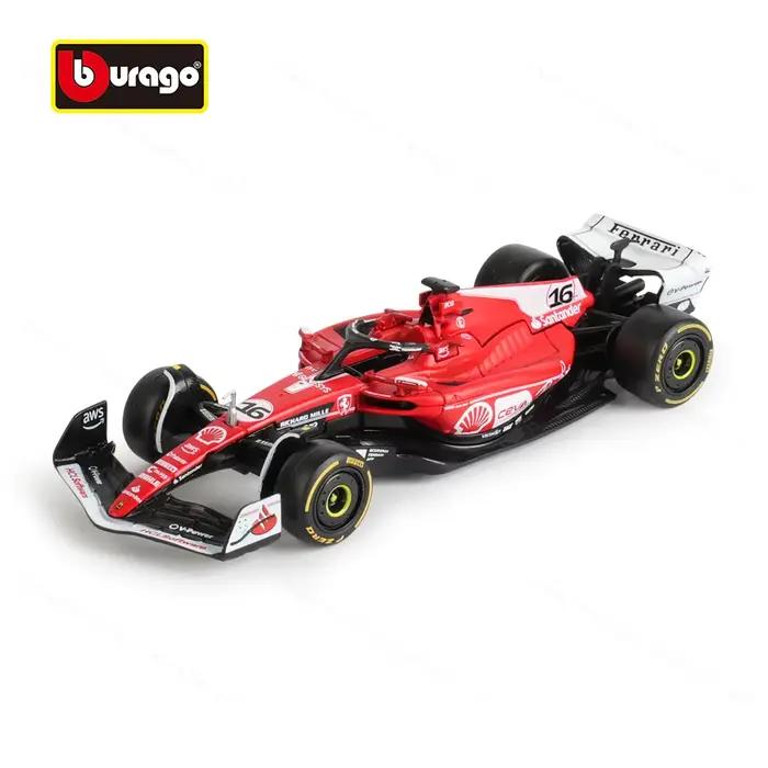 Bburago 1:43 2023 Ferrari SF23 Las Vegas # 16 # Voiture de formule de course 55 F1, Simulation statique, modèle de voiture en alliage moulé sous pression