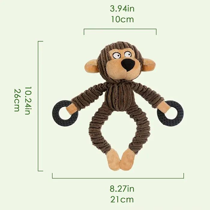 Jouets pour chiots grinçants, jouets à mâcher en peluche pour la formation à la dentition, jouets pour petits chiens, jouets interactifs pour singe mignon