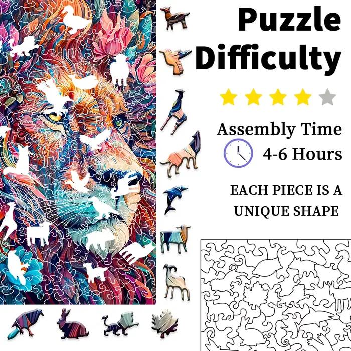Puzzles en bois uniques - Lion