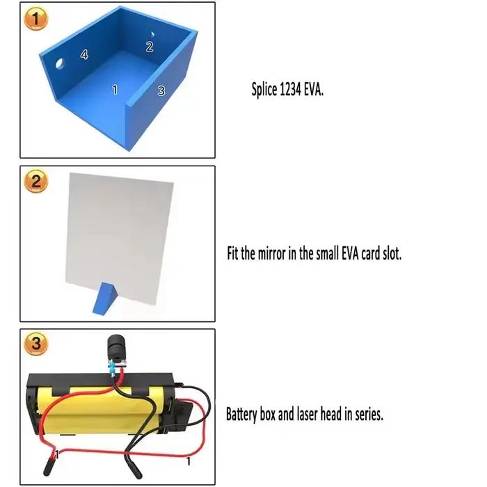 Expérience de réflexion lumineuse pour adolescents jouet d'invention éducatif miroirs plats stylos laser table combinée occasions spéciales cadeau de Noël