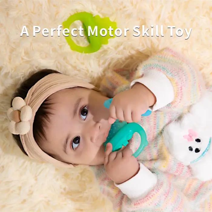 Jouets de dentition en silicone pour bébé congélables – Soulagement du refroidissement pour bébés de 0 à 12 mois