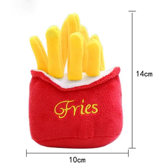 Jouet en peluche amusant pour chien, frites, hamburger, couinement coule, morsure à mâcher, fournitures pour animaux de compagnie PupMED