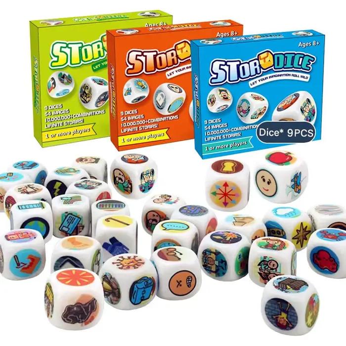 Jouets éducatifs de dés d'histoire Montessori