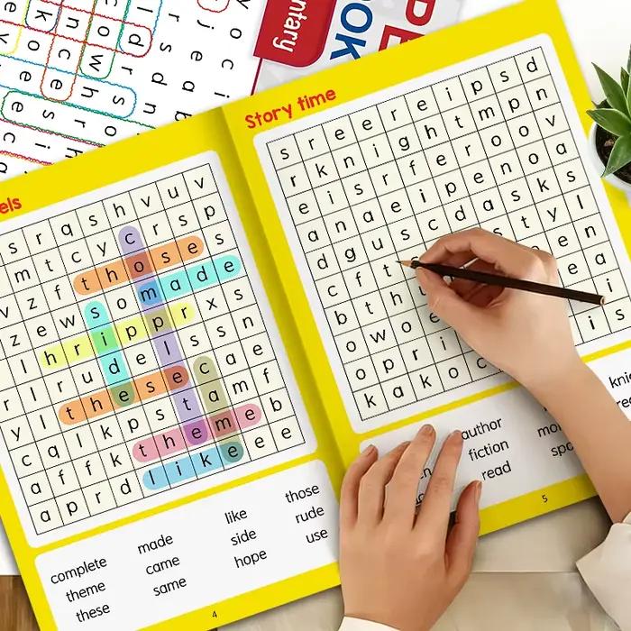 Livre d'orthographe pour enfants, 32 pages, jeu d'orthographe, livre de chasse au trésor, recherche de mots cachés