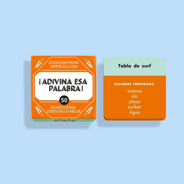 Jeu de société de devinettes de mots espagnols – 50 cartes de vocabulaire – Jeu