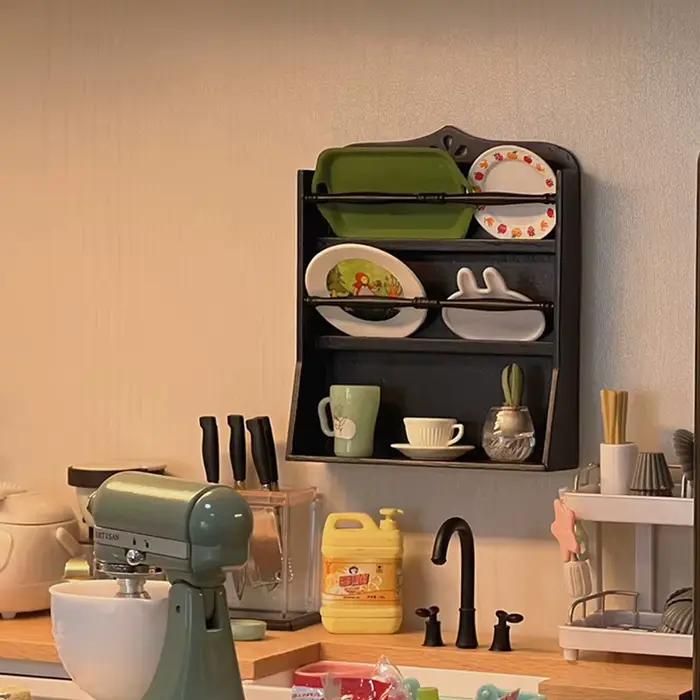 Bibliothèque Miniature en bois pour maison de poupée