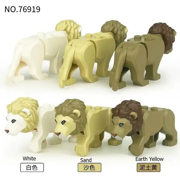 Figurine de lion Jungle King à construire soi-même jouet en briques d'animaux à articulations mobiles cadeau éducatif créatif pour enfants pour jouer et exposer occassions spéciales