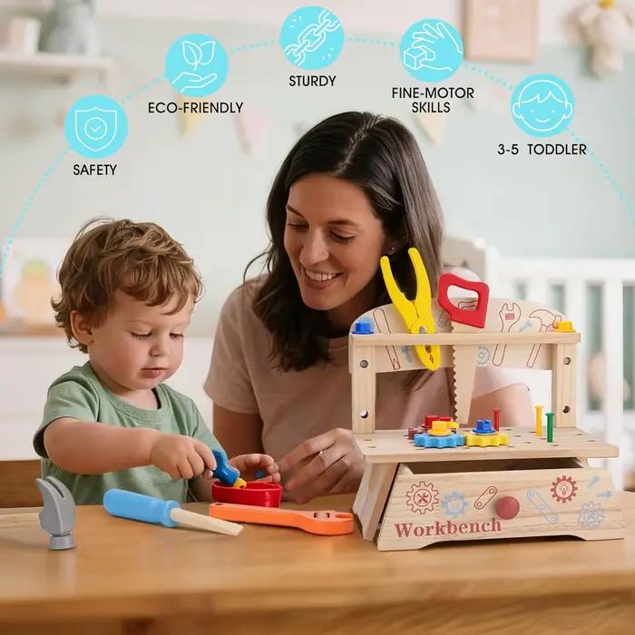 Banc à outils en bois pour enfants