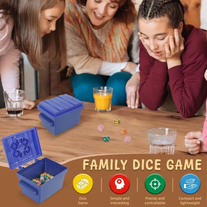 Jeu de dés rapide pour 2/4/6 joueurs, divers jeux amusants pour 4 joueurs, jeu de dés familial avec boîte pour fête de voyage et jeu de nuit