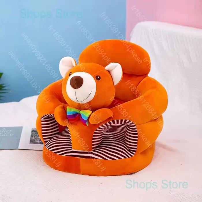 Housse de siège de soutien pour bébé en peluche tridimensionnelle avec motifs animaux pour apprentissage de la position assise 3-6 ans