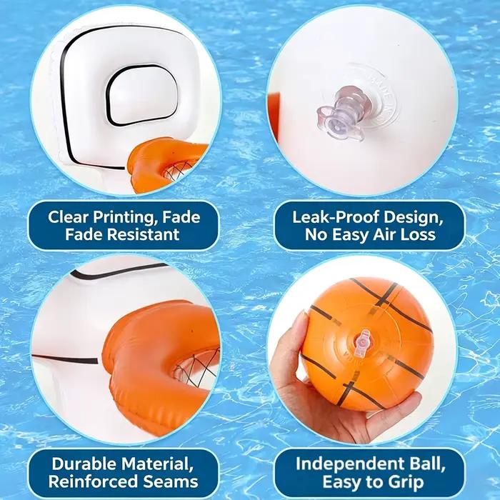 Jeu de lancer de paniers de basket gonflables - Jouet aquatique interactif pour fêtes, jeu créatif, équipement sportif d'extérieur