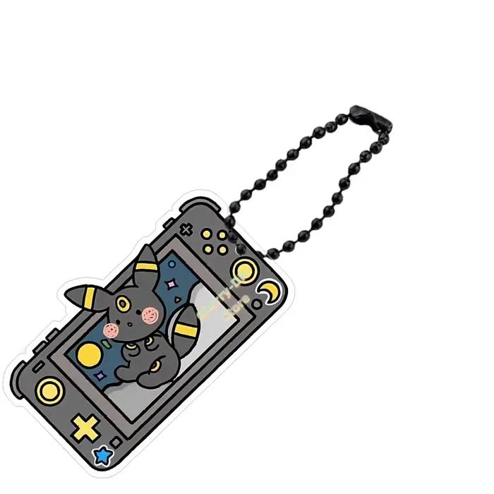 Pokemon Ptcg Console de jeu chaîne de perles Double face acrylique porte-clés particulier Umbreon Leafeon ronflement dessiné à la main Q Version pendentif