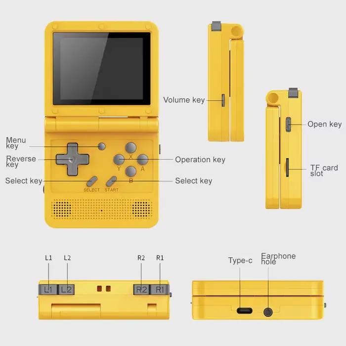 Powkiddy V90 3.0 pouces IPS écran rétro Console de jeu vidéo Open Source pour PS1 Mini Console de jeu Portable 64G 15000 jeux