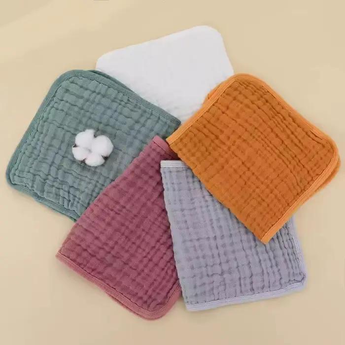 5 pièces 25*50 cm doux absorbant 6 couches coton mousseline bébé rot tissus nouveau-né bave dentition rot serviette bavo