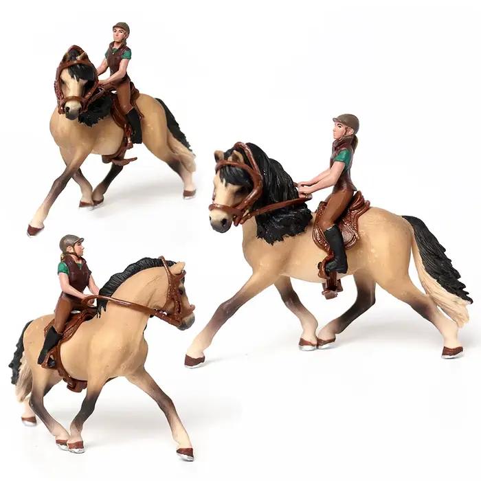 Cheval Playset Figurines d'animaux cavalier équestre figurine d'action ferme animaux en plastique jouet chevaux roman
