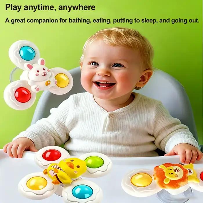 Ventouse Spinner Jouet Bébé Bain Éducatif Animaux Nature Sensoriel Anti-Stress Cadeau Occasions Spéciales