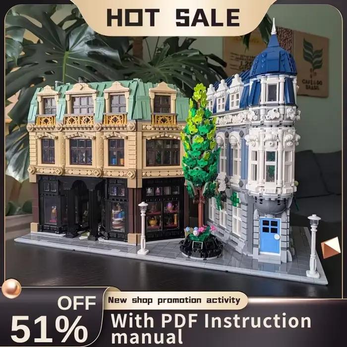 Nouveau 10507 pièces ville vente chaude Street View Moc vieux modèle détrique Puzzle personnalisé bricolage idées créatives enfant jouet cadeau d'anniversaire