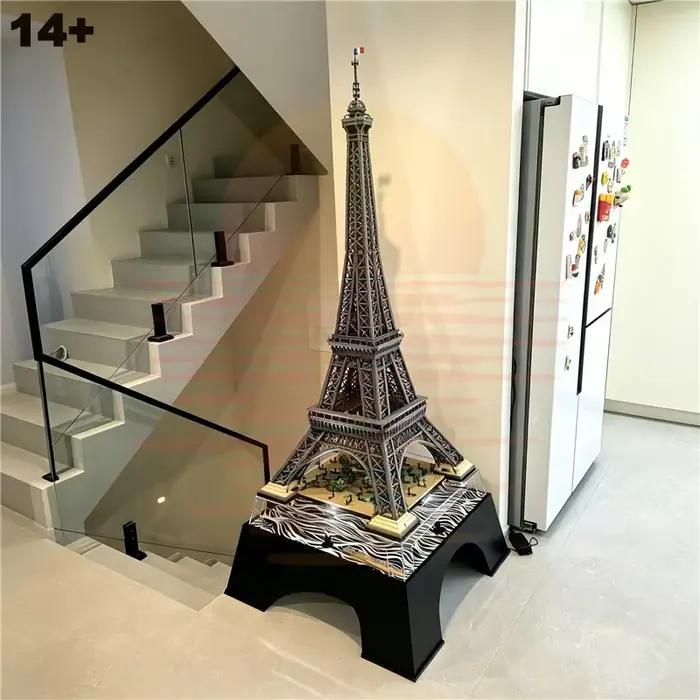 Blocs de construction de la Tour Eiffel, modèle d'architecture emblématique de Paris, grande taille, kit de briques à assembler soi-même pour adultes, hobby