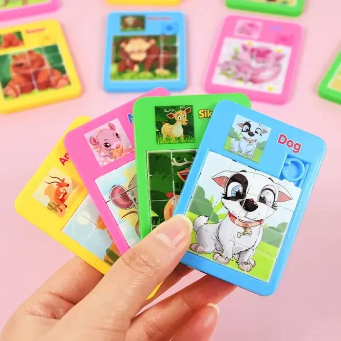 12/24 pièces Puzzle mobile coulissant éducation précoce Animal enfants