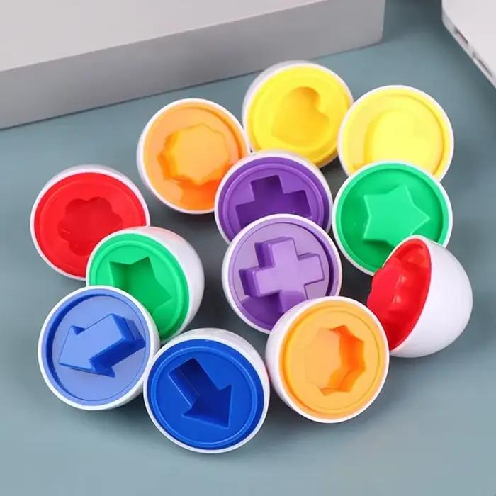 Puzzle d'emoufs Intelligents Montessori pour Enfant de 2 Ans Jouet Sensoriel Couleurs Progressives Jeu de Triage Assressenti