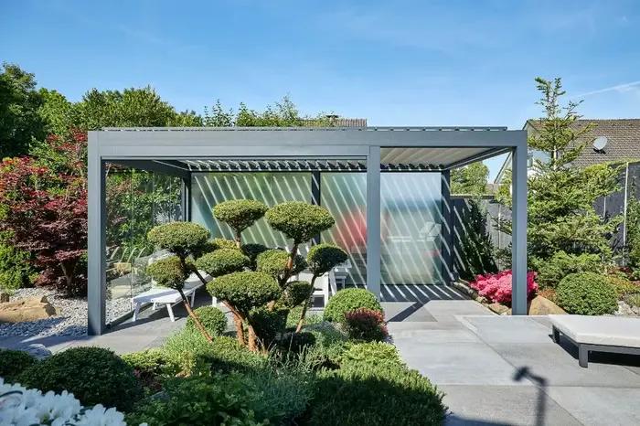 Pergola pare-soleil extérieure 3x6 4x6, Pergolas à persiennes en aluminium motorisé électrique étanche, Kit de toit de Pergola bioclimatique, Gazebo