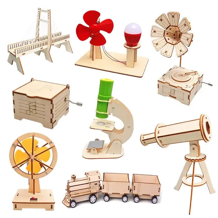 Kit de construction de voitures dinosaure en bois éducatif pour enfants âgés de 3 à 12 ans pour apprendre la mécanique et la préhistoire