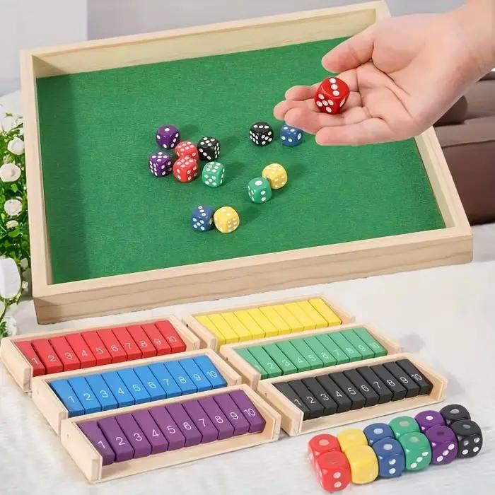 Jeu de dés en bois pour 2 à 6 joueurs avec plateau portable