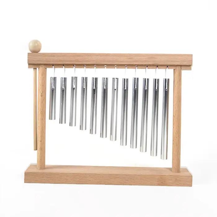 Carillon musical de méditation en bois, conception collaborative, son éducatif précoce, guérison sonore, cloche ludique, percussion précise