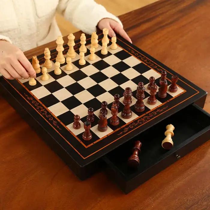 Échecs en bois de 24cm/9.45 pouces