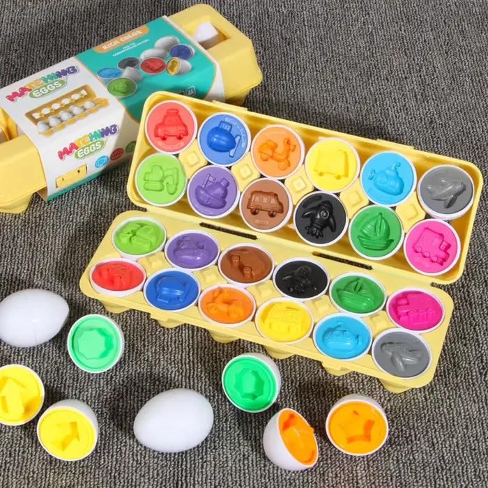 Oeufs vis 3D Puzzle Montessori apprentissage éducation mathématiques jouets enfants forme Match jeu intelligent