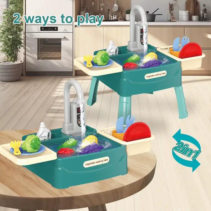 Ensemble de jeu d'évier de cuisine pour enfants avec eau courante