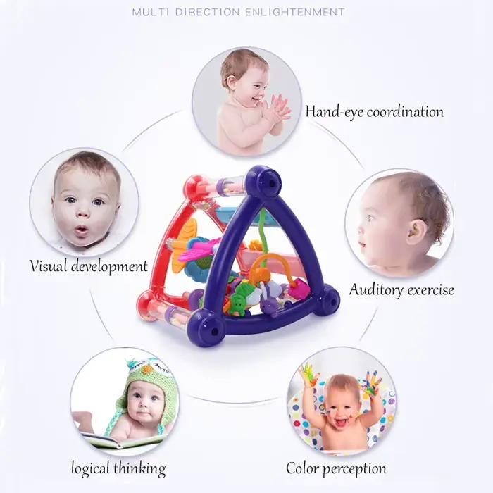 Cube de jeu d'activité pour bébé de 0 à 12 mois, développement infantile, hochet, jouet, nouveau-né, garçon, fille, jouets de face