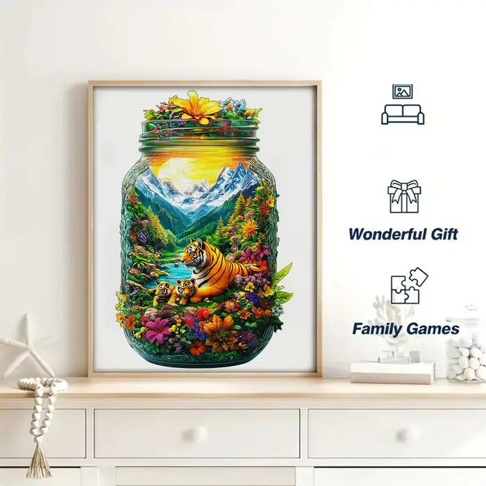 Puzzle en bois unique de qualité supérieure avec pièces animales, idéal pour adultes et familles, pour décorations d'intérieur et cadeaux exceptionnels
