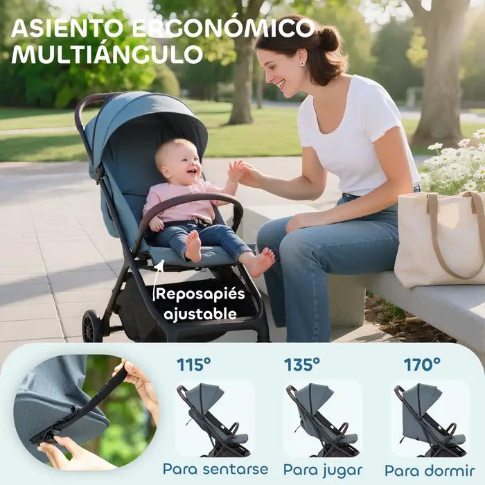 Poussette pliable Pawhut avec dossier inclinable