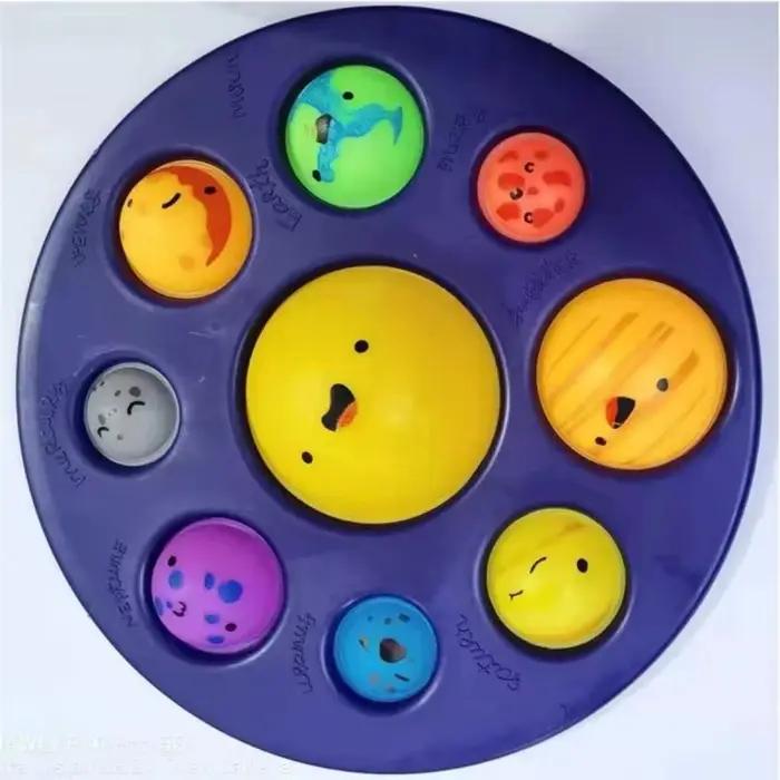Bébé sensoriel Simple fossette planète pousser bulle Fidget jouet autisme besoins Squishy anti-Stress jouets pour