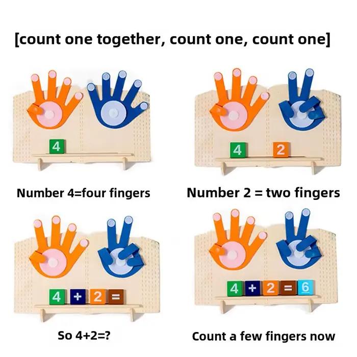 Jouets mathématiques Montessori en bois pour tout-petits, jouet arithmétique au doigt, comptage, éducation précoce, jeu d'apprentissage pour enfants, Intelligence