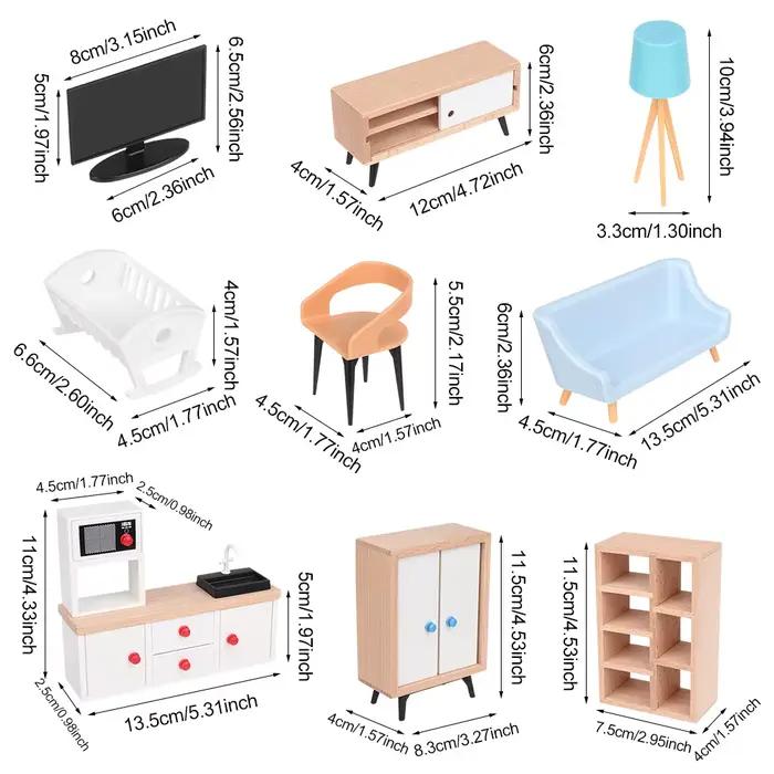 Meubles miniatures de maison de jeu en bois 1:12 scale pour décorations de jardin de fées, jouets et accessoires de collection pour enfants et adultes occasions spéciales