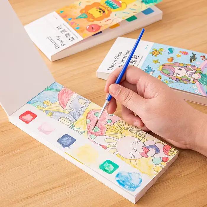 20 Pages + 2 stylos aquarelle livre d'images maternelle coloré Graffiti illumination Note livre d'images