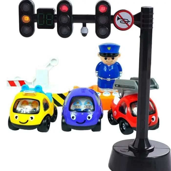 Jouets de feux de signalisation en plastique lumineux pour enfants mini voitures de rue simulation jeux occasions spéciales