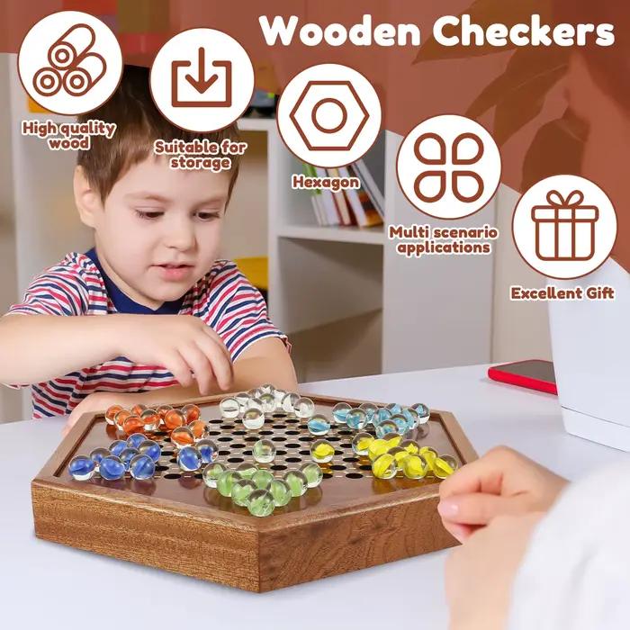 IkFun-Jeu de dames chinoises en bois