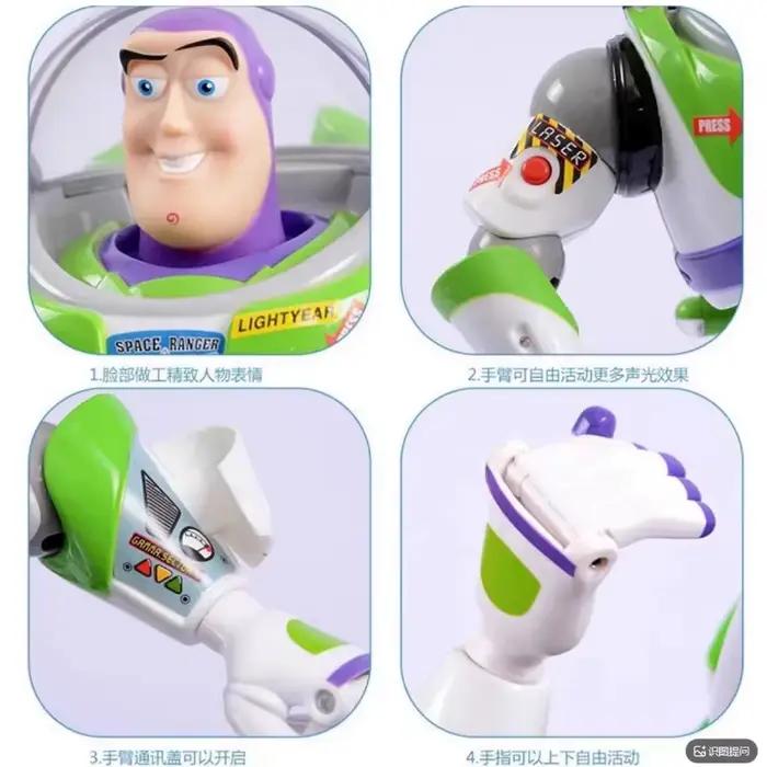 Figurine articulée parlante Buzz Lightyear Disney Toy Story, 33 cm, modèle sonore, collection de bureau, cadeau pour enfant, nouvelle et authentique