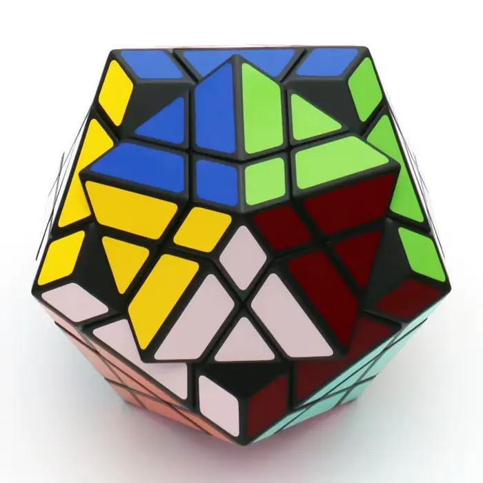 Puzzle galaxie Icosaminx Icosahedron Megaminx Cube magique de forme étrange Twisty noir Original en plastique Transparent glace violet jouet