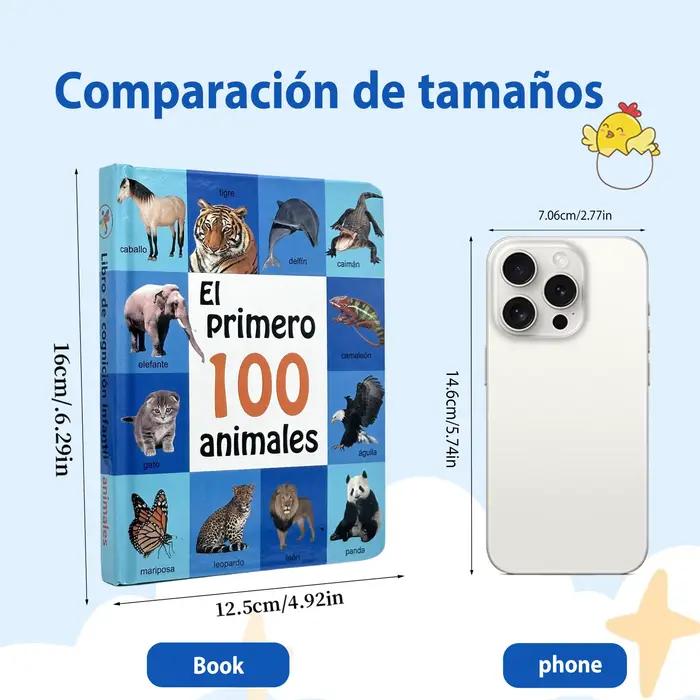 Cartes cognitives pour bébé - 4 thèmes, conception à bords arrondis, livres espagnols aux couleurs vives